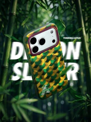 主图-01 Green and Yellow Geometric Cube - 3D Mosaic Pattern Art iPhone Case