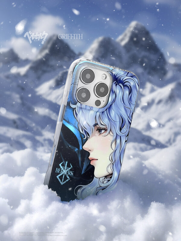 Silver Blue Curls Knight - Ethereal Portrait Aesthetic iPhone Case