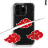 Crimson Cloud Noir - Minimalist Red & Black Graphic iPhone Case