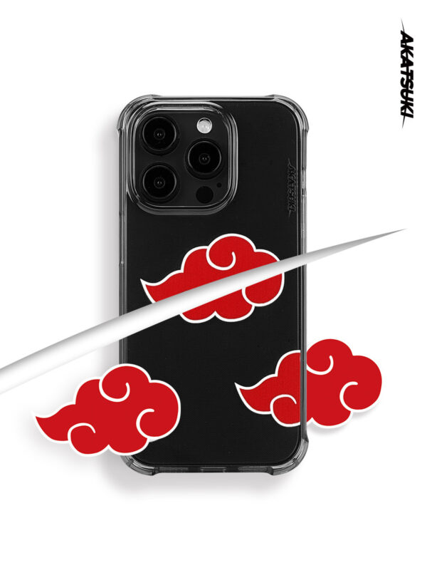 Crimson Cloud Noir - Minimalist Red & Black Graphic iPhone Case