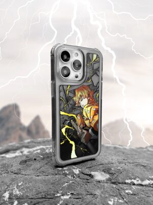 Thunderbolt Swordsman - Yellow Lighting Sketch Art iPhone Case