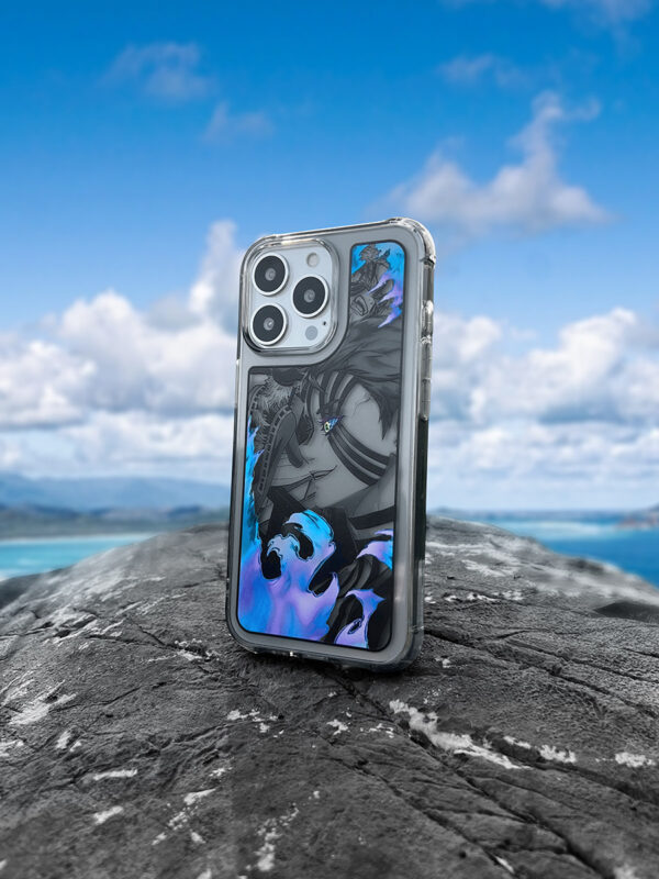 Blue Flame Tattoo Warrior - Premium Artistic iPhone Case