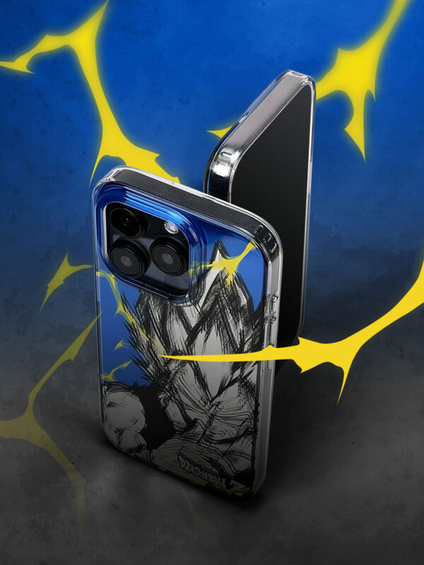 Electric Blue Saiyan Prince - Hand-Drawn Sketch Art iPhone Case