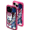 Neon Pink Manga Combat - Electric Blue Punch Aesthetic iPhone Case