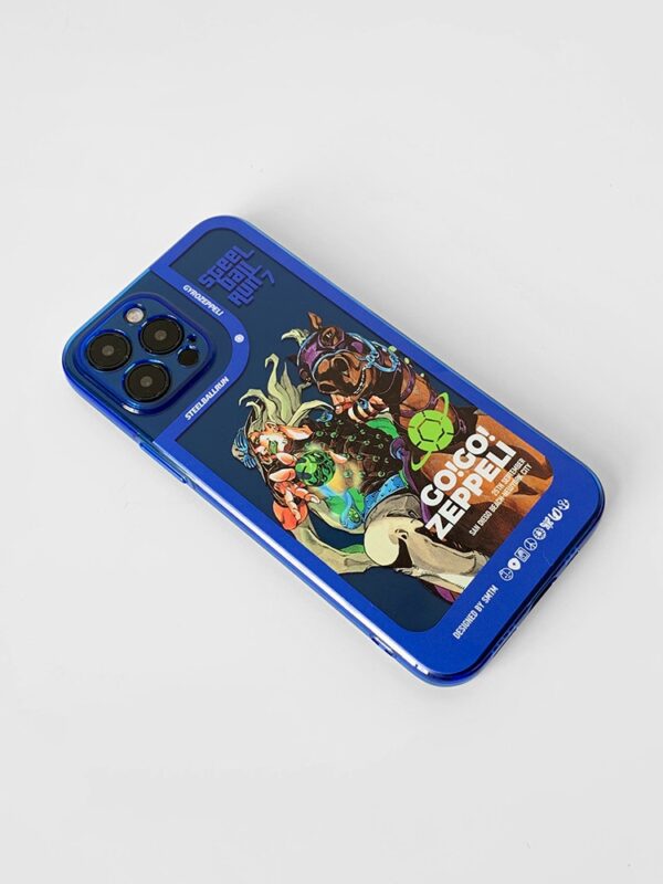Steel Ball Racer - Electric Blue Metallic Art iPhone Case