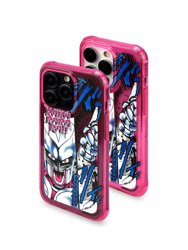 Neon Pink Manga Combat - Electric Blue Punch Aesthetic iPhone Case