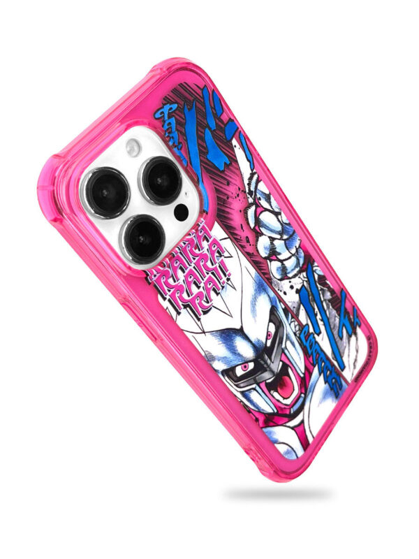 Neon Pink Manga Combat - Electric Blue Punch Aesthetic iPhone Case