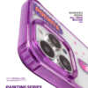 Orange Chainsaw Puppy - Purple Neon Aesthetic Art iPhone Case