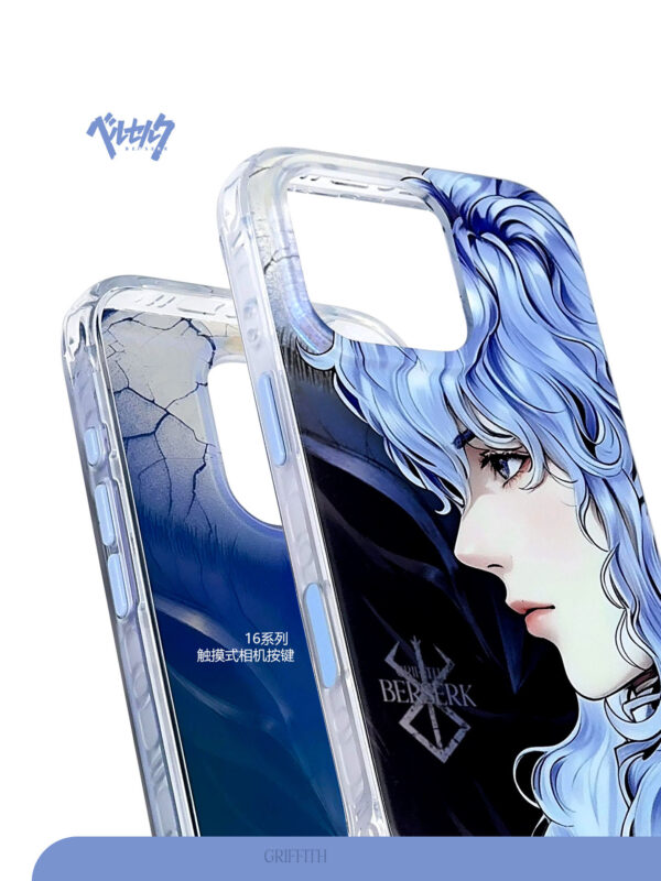 Silver Blue Curls Knight - Ethereal Portrait Aesthetic iPhone Case