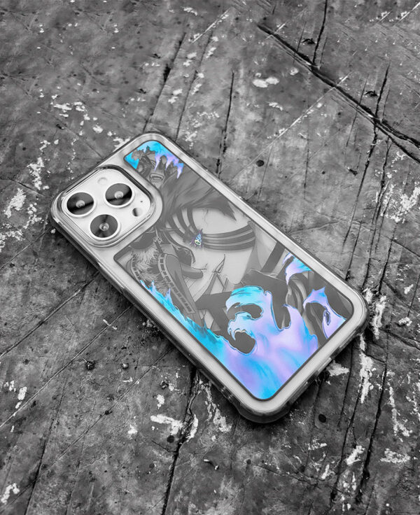 Blue Flame Tattoo Warrior - Premium Artistic iPhone Case