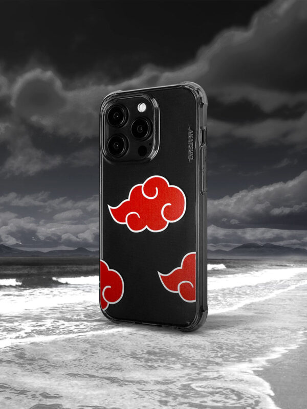 Crimson Cloud Noir - Minimalist Red & Black Graphic iPhone Case