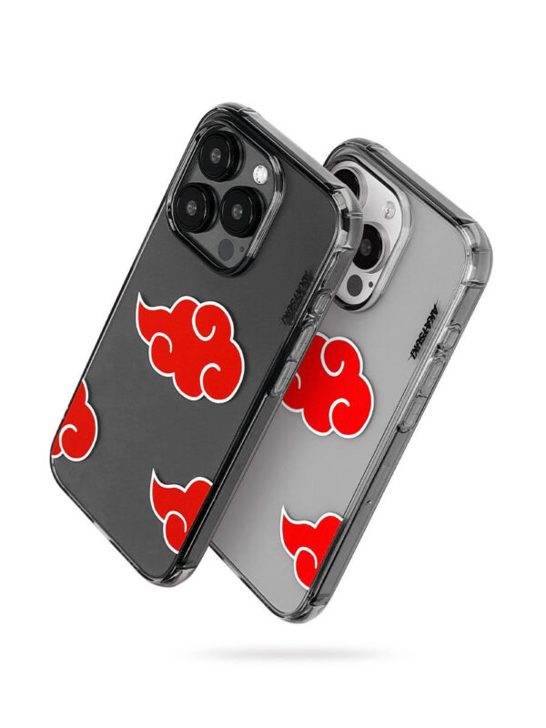 Crimson Cloud Noir - Minimalist Red & Black Graphic iPhone Case