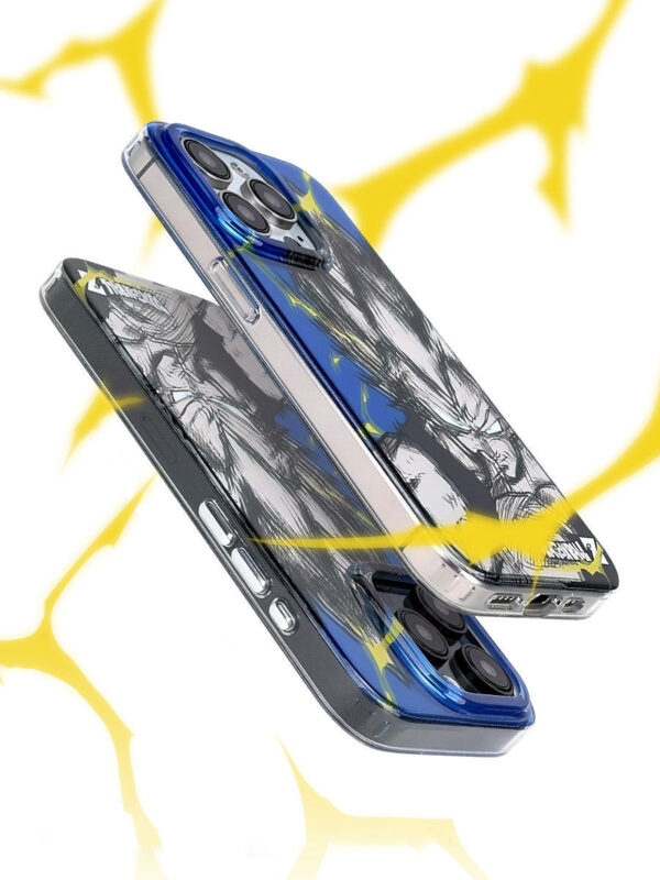 Electric Blue Saiyan Prince - Hand-Drawn Sketch Art iPhone Case