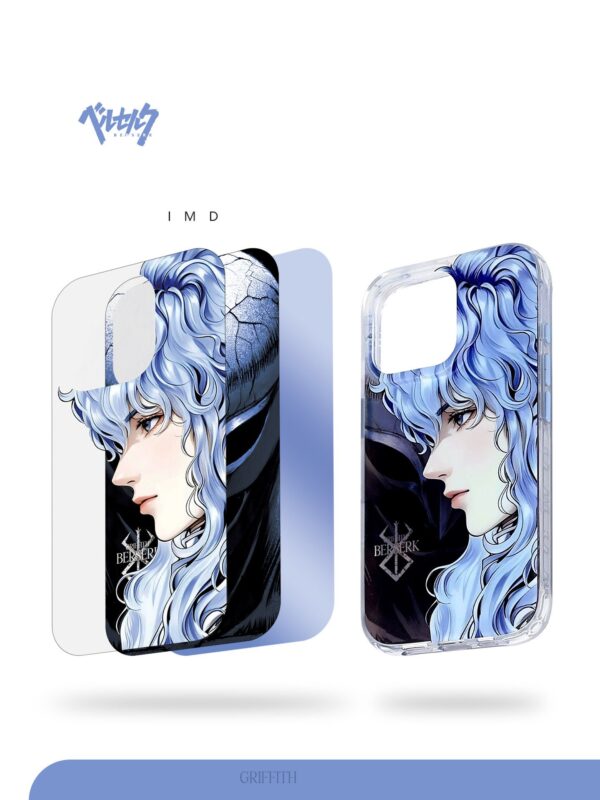 Silver Blue Curls Knight - Ethereal Portrait Aesthetic iPhone Case