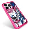Neon Pink Manga Combat - Electric Blue Punch Aesthetic iPhone Case