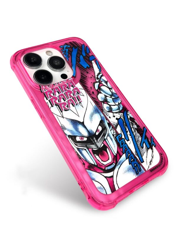 Neon Pink Manga Combat - Electric Blue Punch Aesthetic iPhone Case