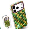 Green and Yellow Geometric Cube - 3D Mosaic Pattern Art iPhone Case