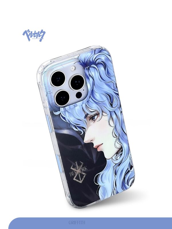 Silver Blue Curls Knight - Ethereal Portrait Aesthetic iPhone Case