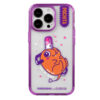 Orange Chainsaw Puppy - Purple Neon Aesthetic Art iPhone Case