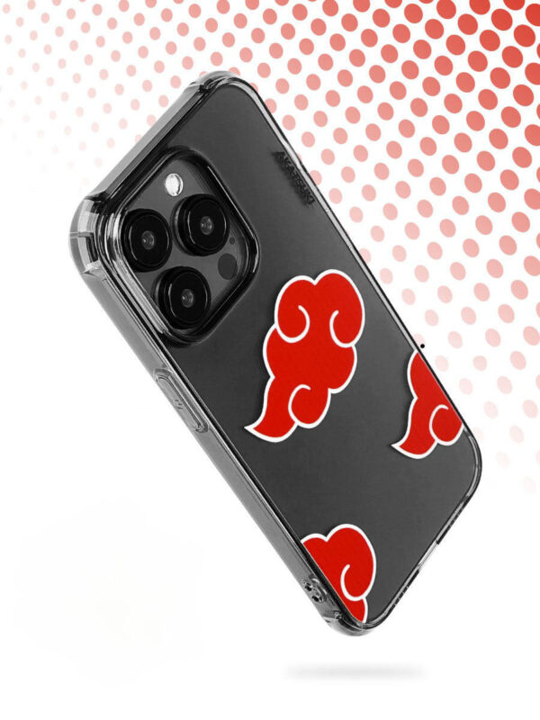 Crimson Cloud Noir - Minimalist Red & Black Graphic iPhone Case