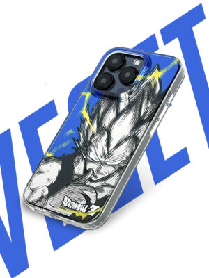 主图-06 Electric Blue Saiyan Prince - Hand-Drawn Sketch Art iPhone Case