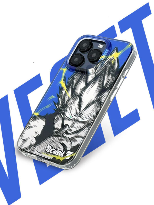 Electric Blue Saiyan Prince - Hand-Drawn Sketch Art iPhone Case