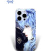 Silver Blue Curls Knight - Ethereal Portrait Aesthetic iPhone Case