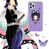 Lavender Pixel Butterfly - Ribbed Texture iPhone Case