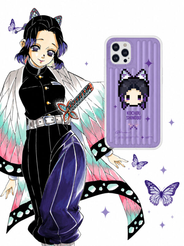Lavender Pixel Butterfly - Ribbed Texture iPhone Case