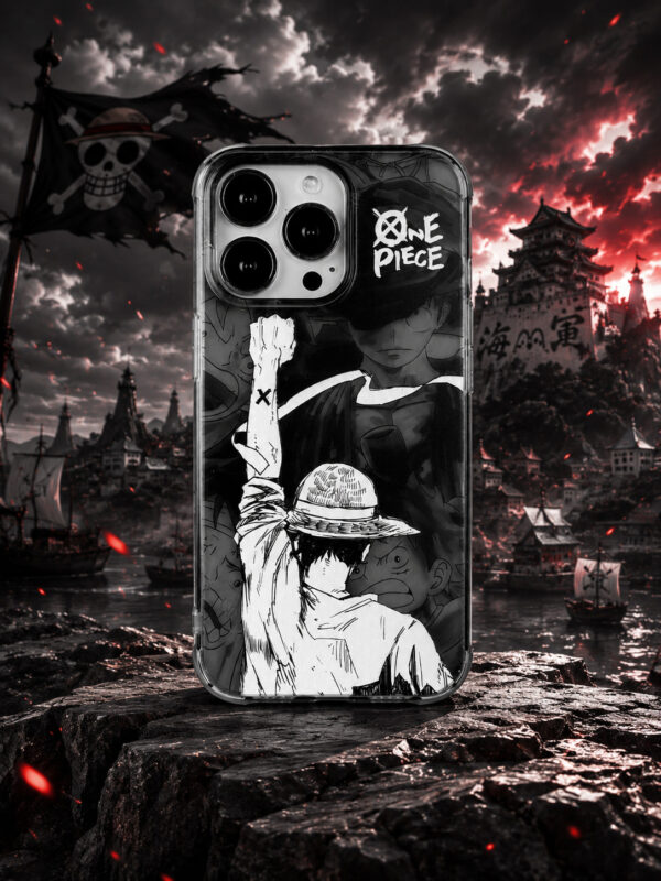Monochromatic Manga Line Art Pirate Rebellion iPhone Case