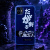 Deep Royal Bold Calligraphy Intense Gaze Eyes iPhone Case