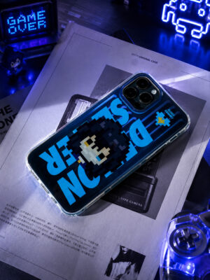 The Coiled Striation - Blue & Yellow Serpent Flow iPhone Case