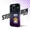 Dark Purple Ombre Retro Pixel Cowboy iPhone Case