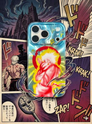 Psychedelic Crimson Fighter Starburst Aura - Aesthetic iPhone 17 Case Psychedelic Crimson Fighter Starburst Aura - Aesthetic iPhone Case