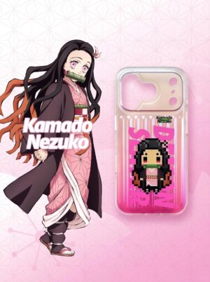 export_1 (411) Pink Asanoha - Pixel Aesthetic Gradient iPhone Case