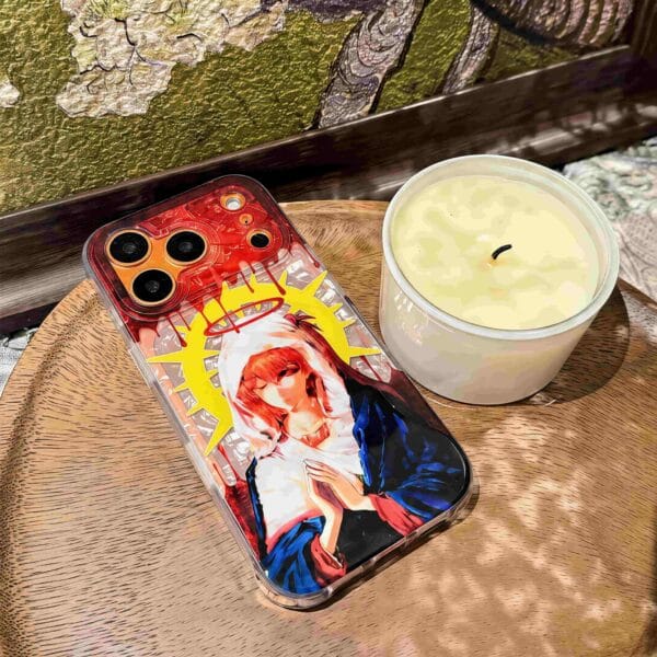 Gothic Madonna Sun Halo Crimson Drip for iPhone