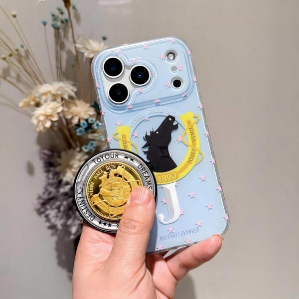 Turquoise Pearl Stallion Horseshoe Starry Pattern for iPhone