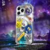 Neon Cyberpunk Sketch Brushed Silver Lightning for iPhone
