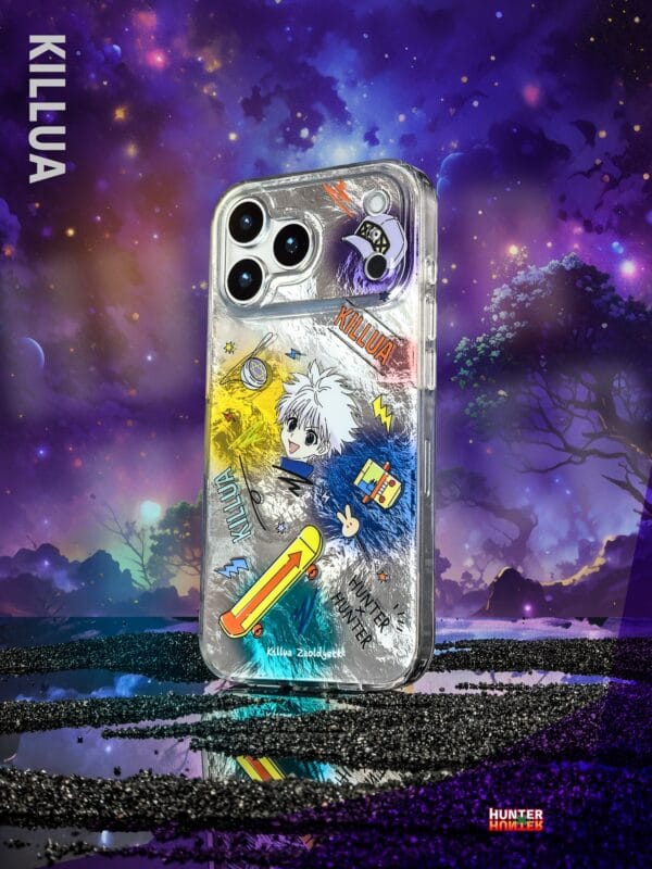 Neon Cyberpunk Sketch Brushed Silver Lightning for iPhone