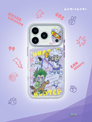 Green & Silver Duo - Purple Graffiti Street Art iPhone Case