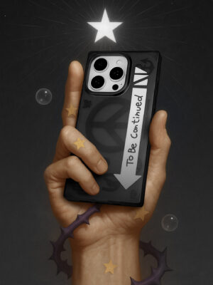Dark Monochrome Symbolic Peace Emblem Continuation iPhone Case