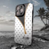 White Gold Zipper Reveal Teardrop Pattern iPhone Case