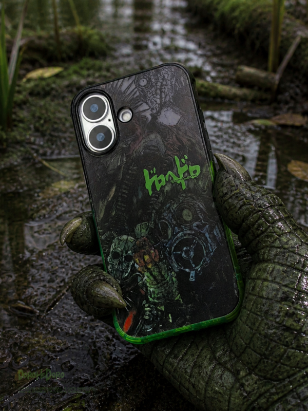 Toxic Swamp Grunge - Neon Green Graffit Sketch iPhone Case