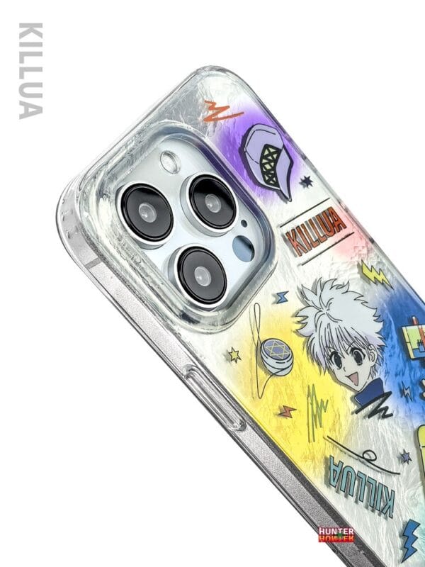 Neon Cyberpunk Sketch Brushed Silver Lightning for iPhone