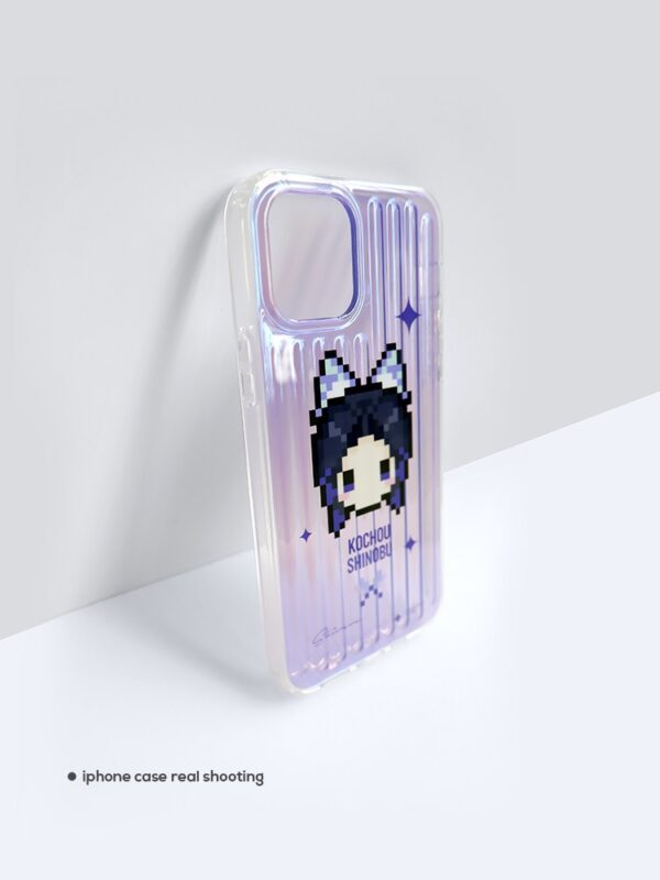 Lavender Pixel Butterfly - Ribbed Texture iPhone Case