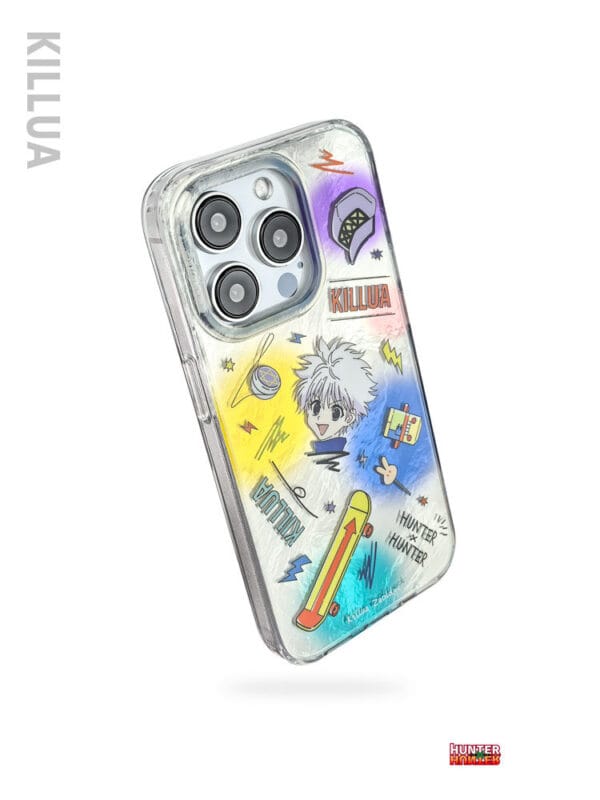 Neon Cyberpunk Sketch Brushed Silver Lightning for iPhone