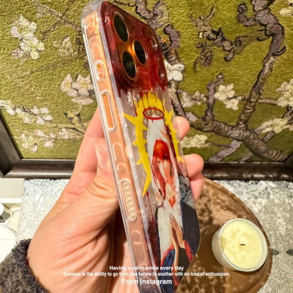 Gothic Madonna Sun Halo Crimson Drip for iPhone