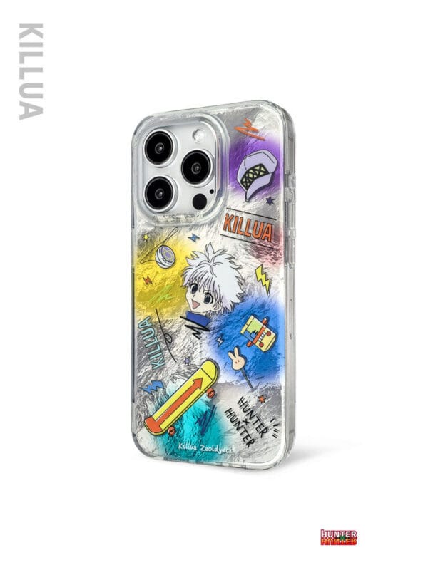 Neon Cyberpunk Sketch Brushed Silver Lightning for iPhone