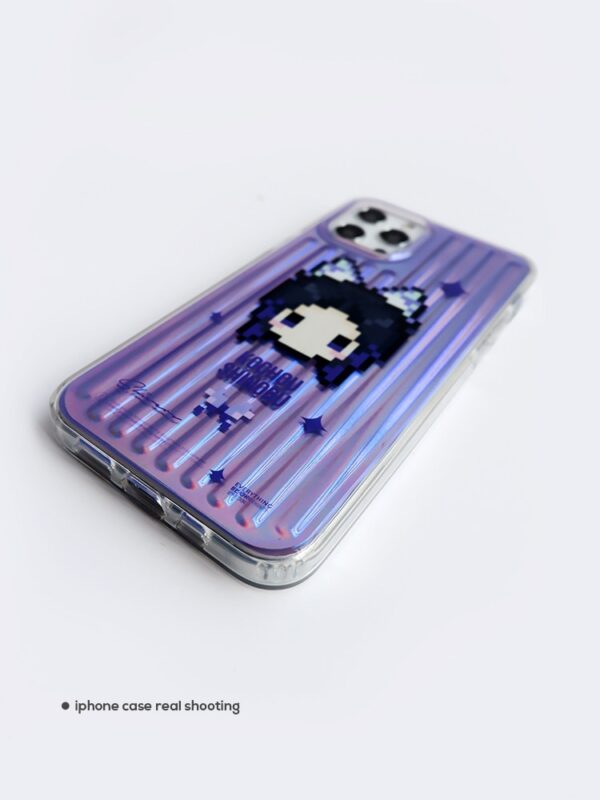 Lavender Pixel Butterfly - Ribbed Texture iPhone Case