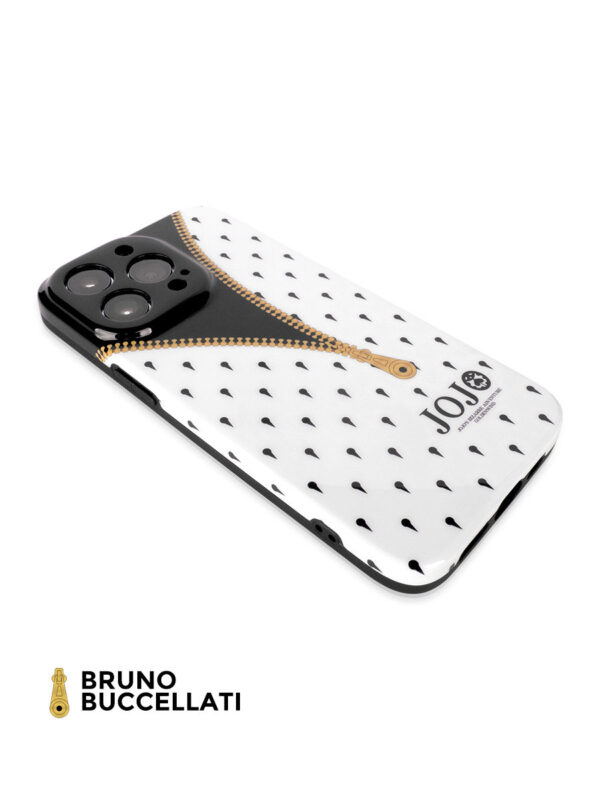 White Gold Zipper Reveal Teardrop Pattern iPhone Case